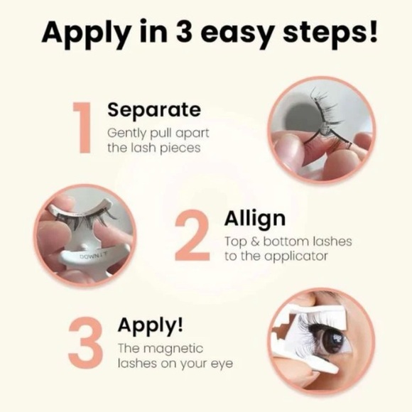 2 Pairs Magnetic False Eye Lashes Size “Full” w Magnetic Case & Applicator NWT - Picture 2 of 7